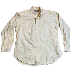 Polo Ralph Lauren Men's Shirt XL Oxford Classic Fit Flesh Pony Long Sleeve